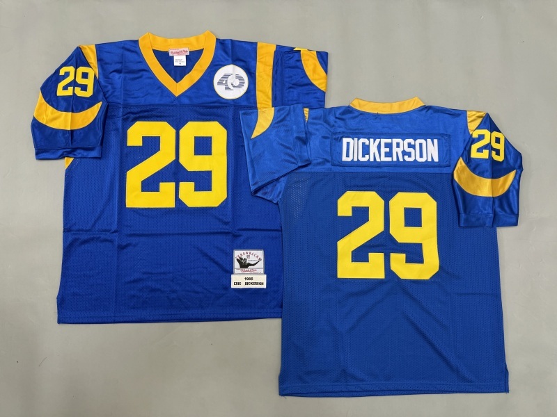 Men 2025 Los Angeles Rams #29 Dickerson blue Throwback Limited NFL Jersey style 002